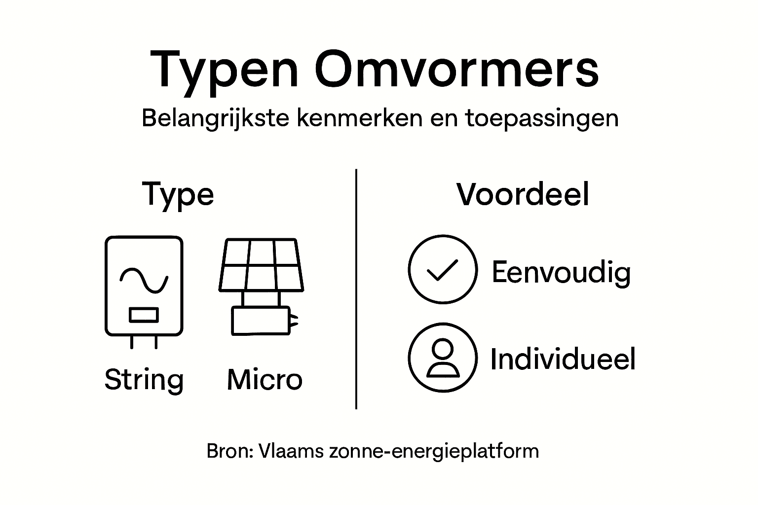 Infographic: verschillende typen omvormers en hun voordelen