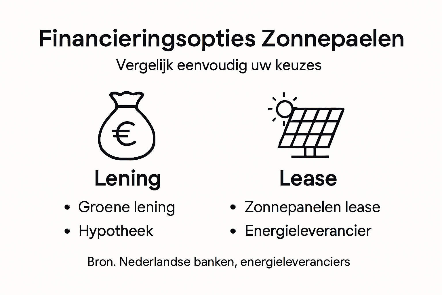 Infographic: welke financieringsmogelijkheden zijn er voor zonnepanelen?