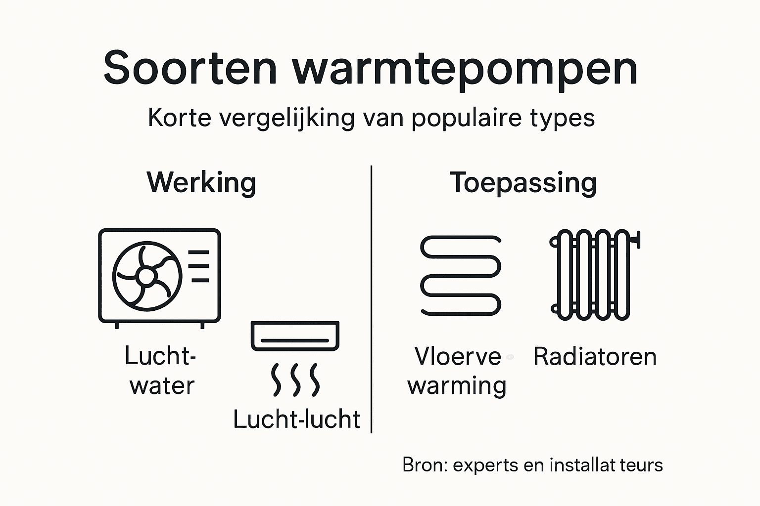 Overzicht: verschillende typen warmtepompen en hun toepassingen in beeld gebracht