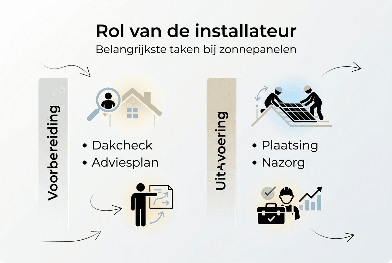 Overzicht: stappenplan voor het installeren van zonnepanelen door een vakman