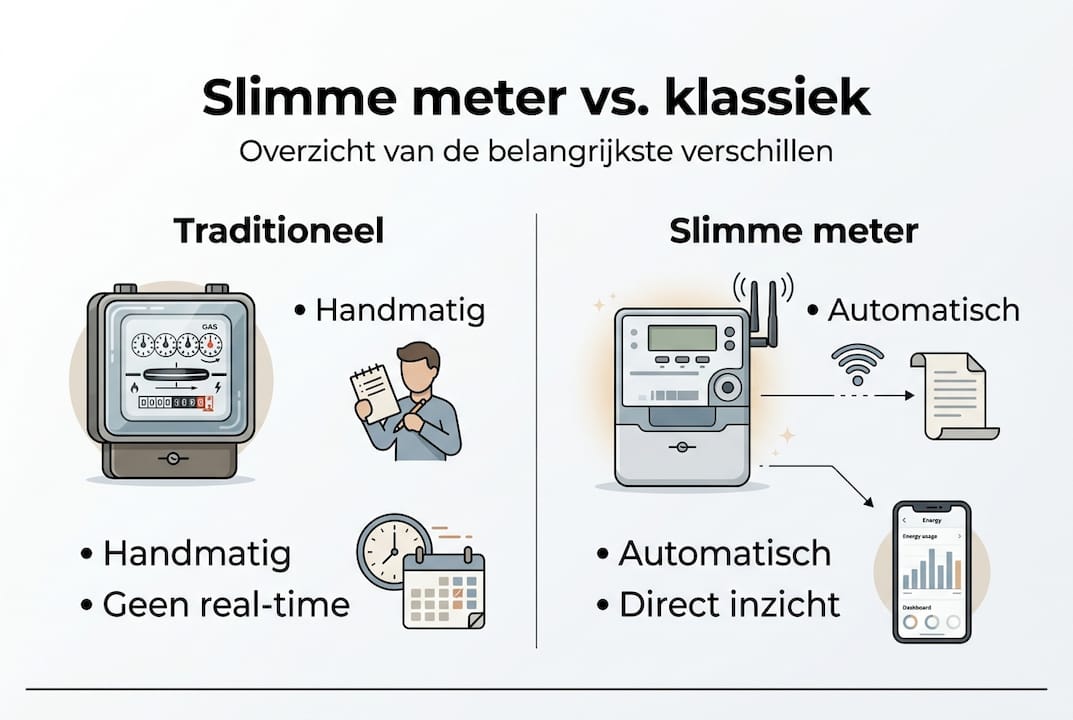 Overzicht: de verschillen tussen slimme en traditionele energiemeters op een rij