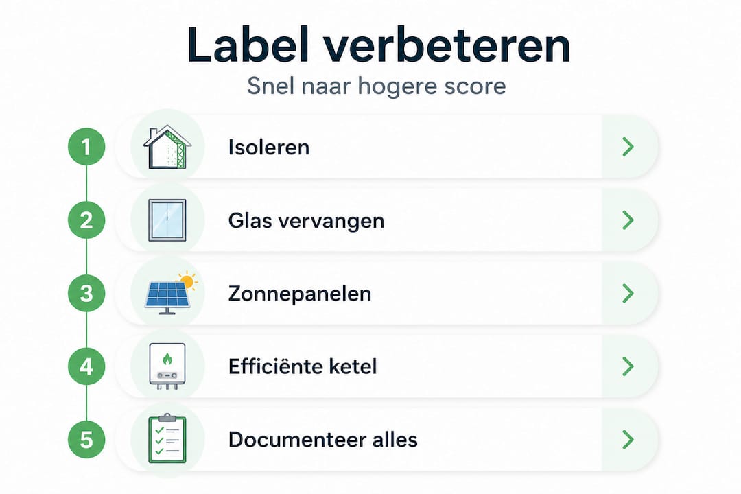 Stappenplan: zo verbeter je eenvoudig het energielabel van je woning (infographic)