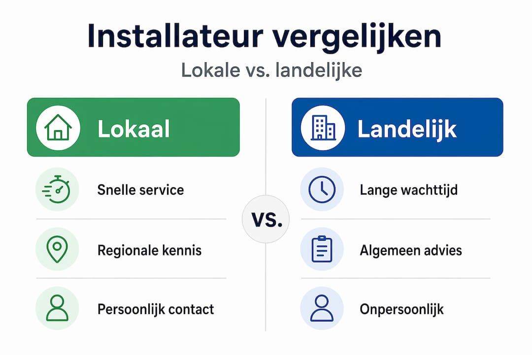 Infographic: Lokale installateur versus landelijke speler – de belangrijkste verschillen op een rij
