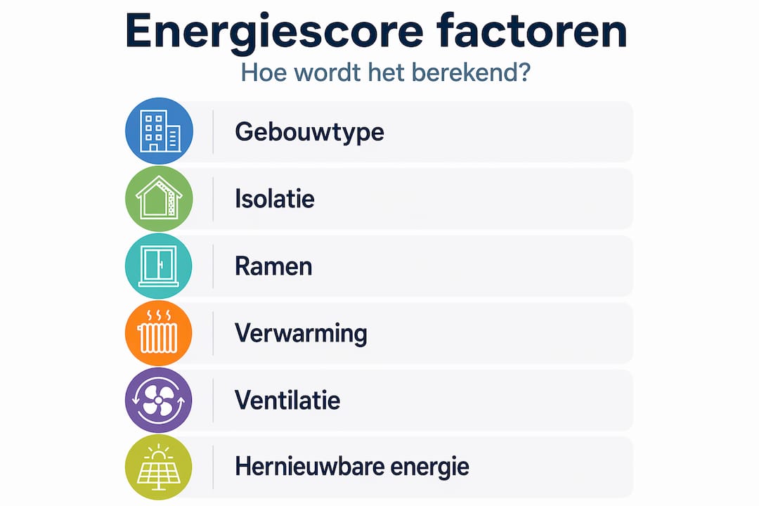 Overzicht: welke energiefactoren tellen mee bij het berekenen van de EPC?