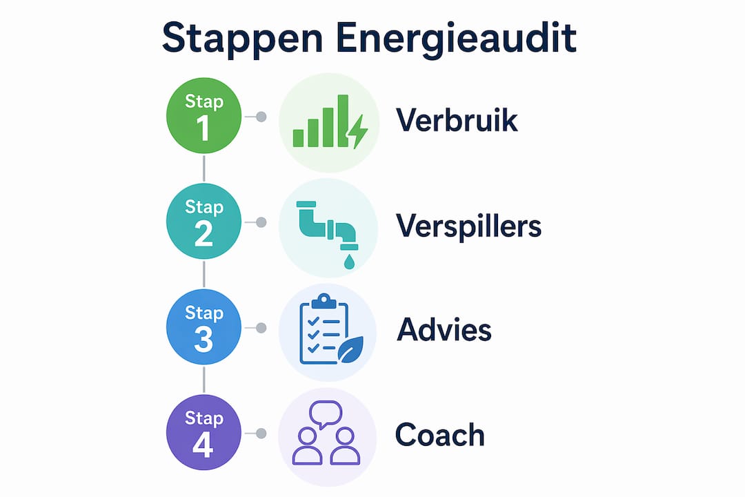 Infographic: Stappenplan voor een energieaudit in één oogopslag