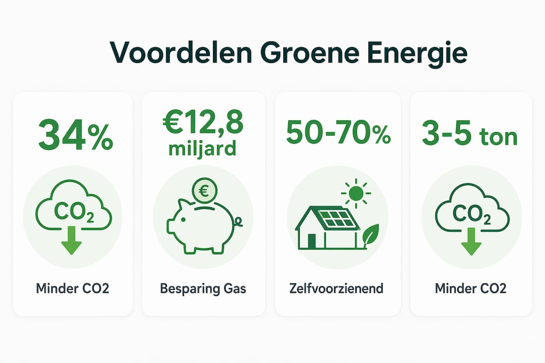 Overzichtelijke infographic met opvallende cijfers en feiten over duurzame energie