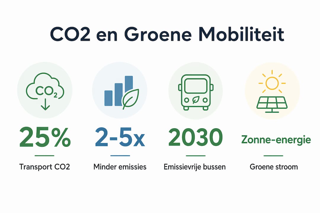 Infographic met cijfers over duurzame mobiliteit en CO2-uitstoot