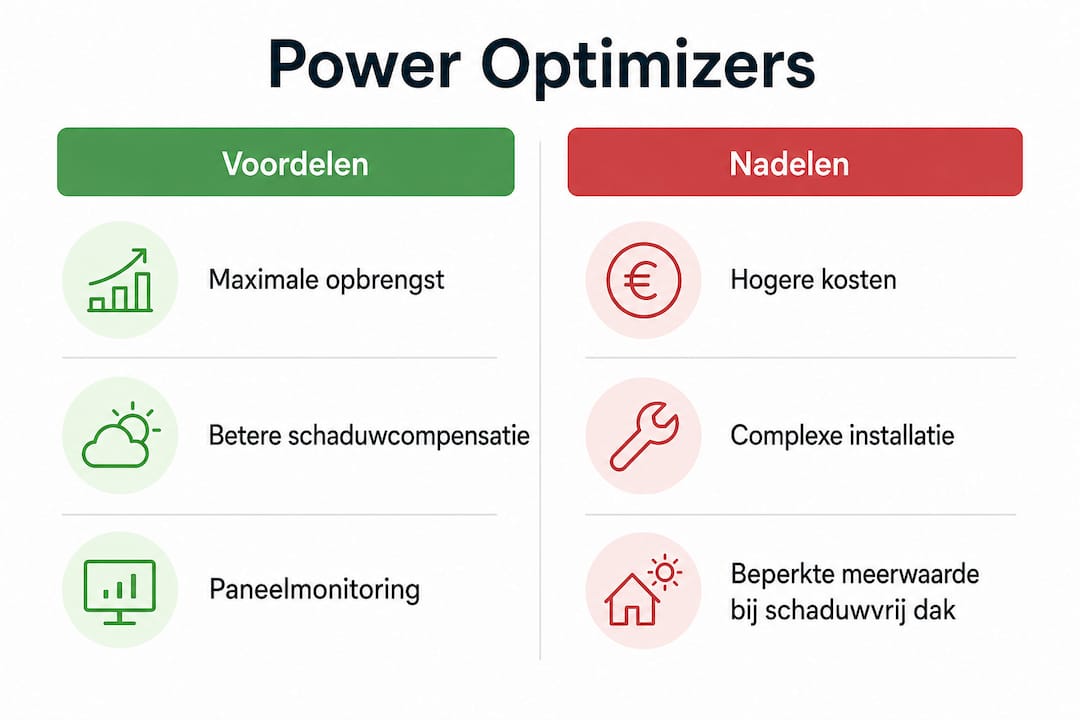 Infographic: de voordelen en nadelen van power optimizers op een rij
