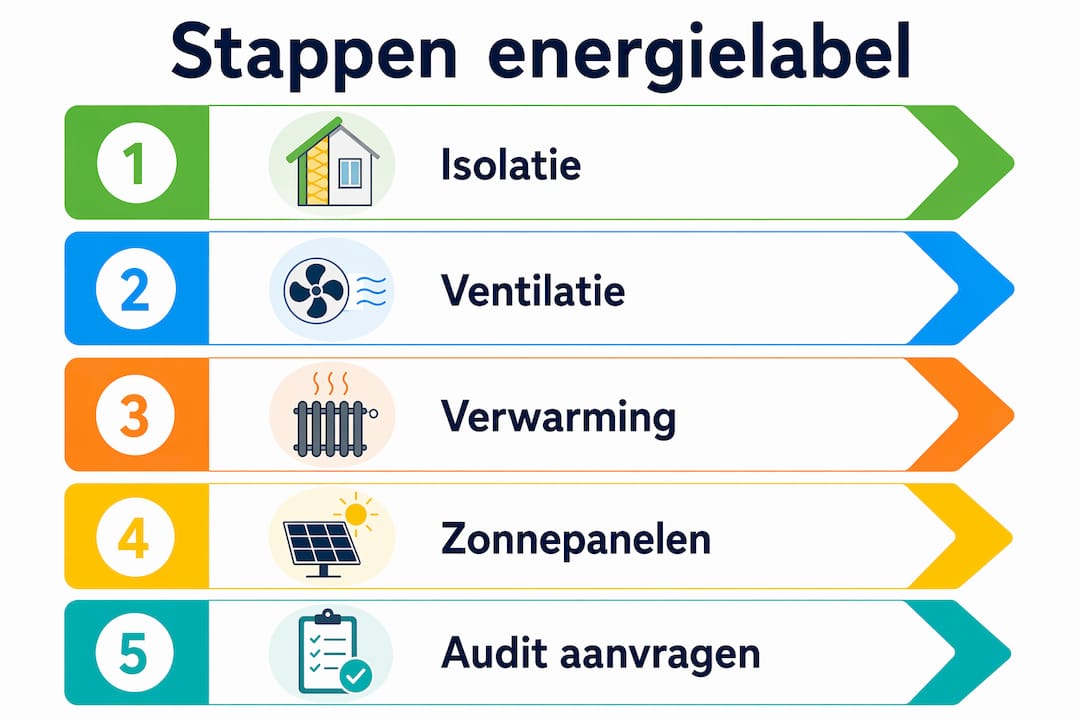 Overzichtelijke infographic: zo verbeter je stap voor stap jouw energielabel