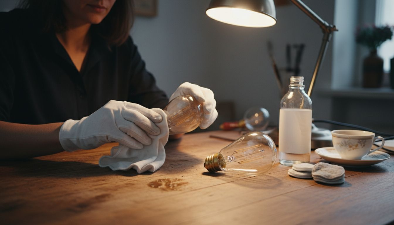 Pour nettoyer une vieille ampoule sans l'abîmer, il est conseillé d’utiliser un chiffon doux et de procéder avec délicatesse.