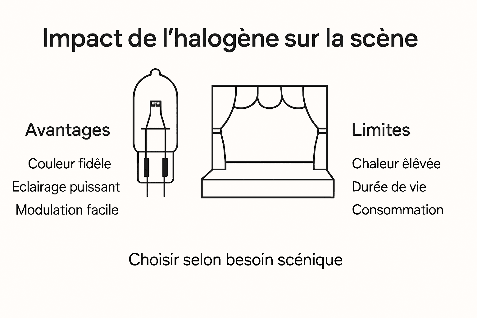 Infographie : l’influence des projecteurs halogènes sur la scène théâtrale