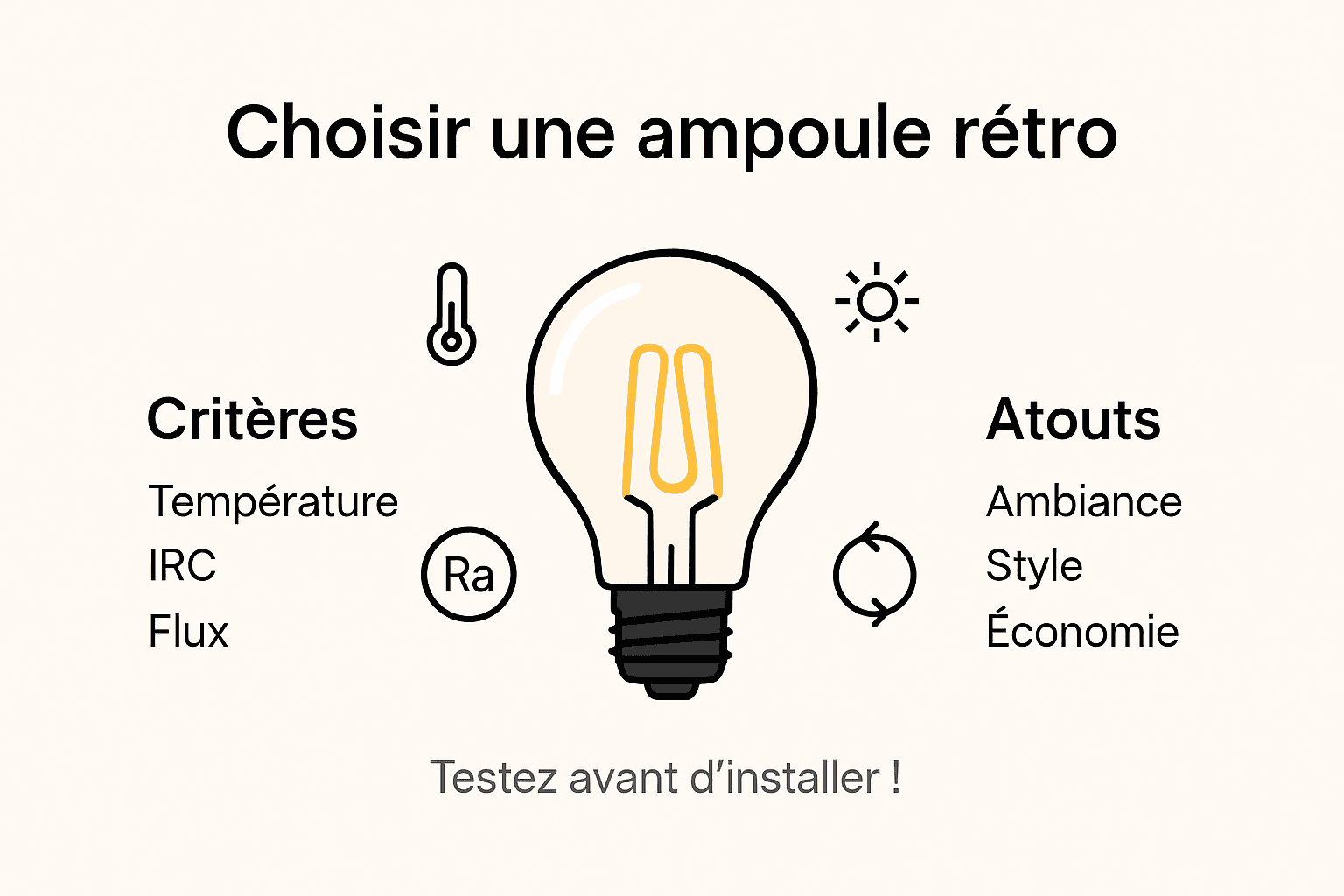 Infographie : les critères essentiels pour bien choisir une ampoule vintage