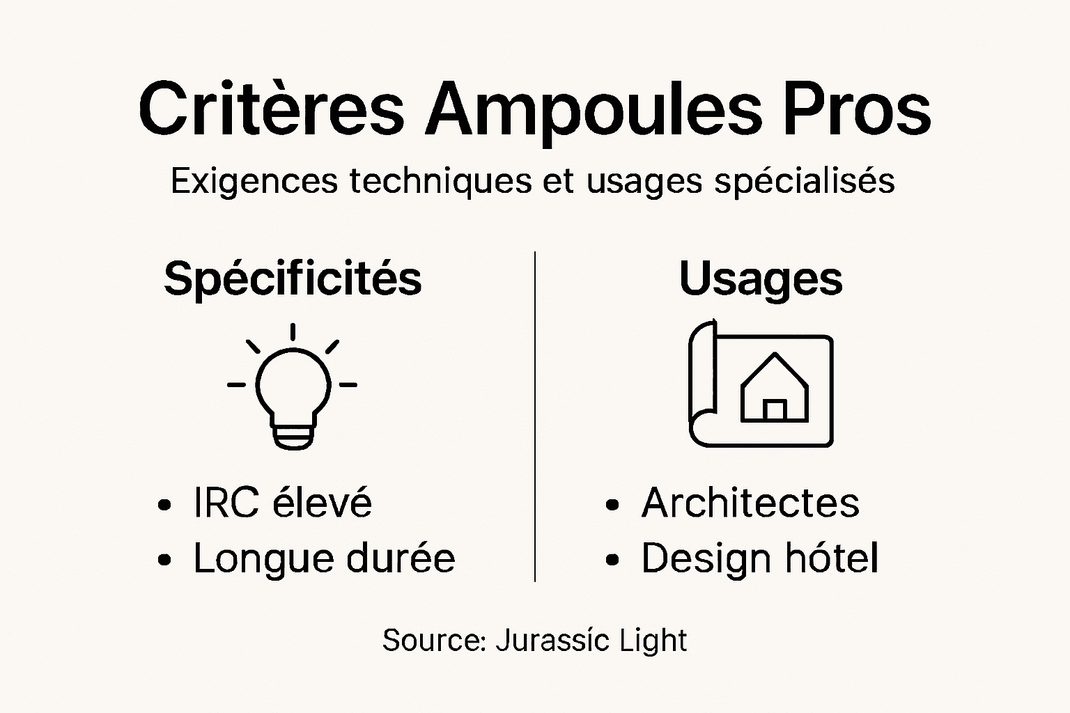 Infographie : comment choisir et utiliser des ampoules adaptées aux besoins des professionnels