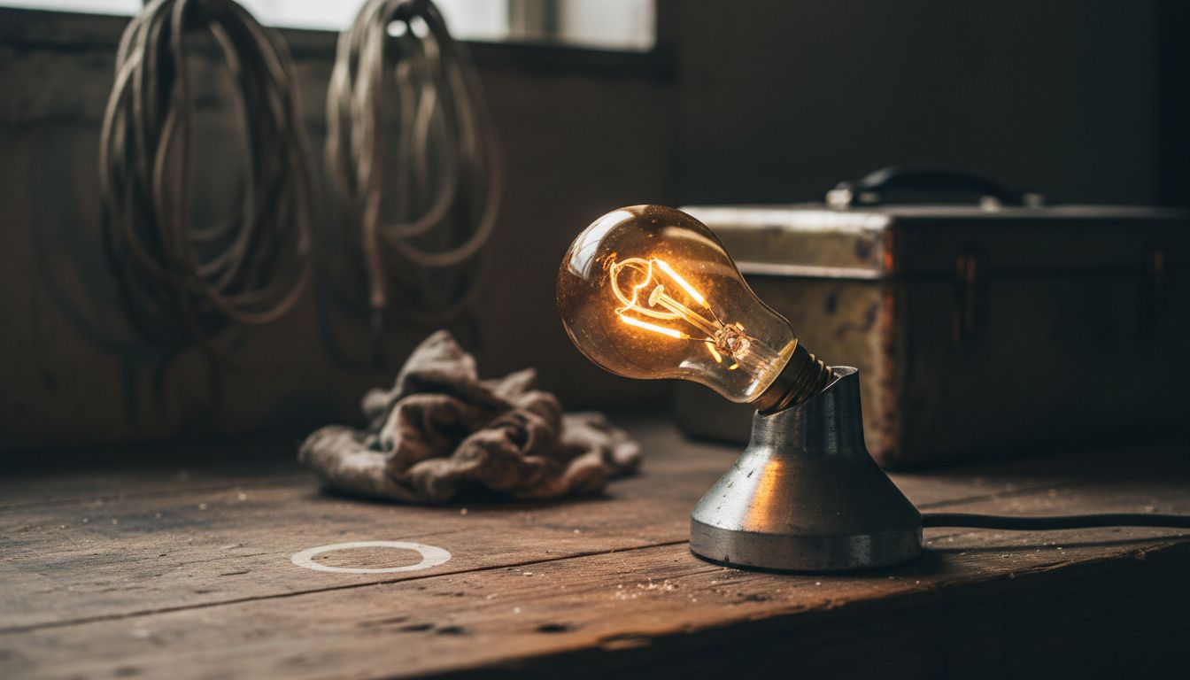 Zoom sur le filament incandescent d'une ampoule