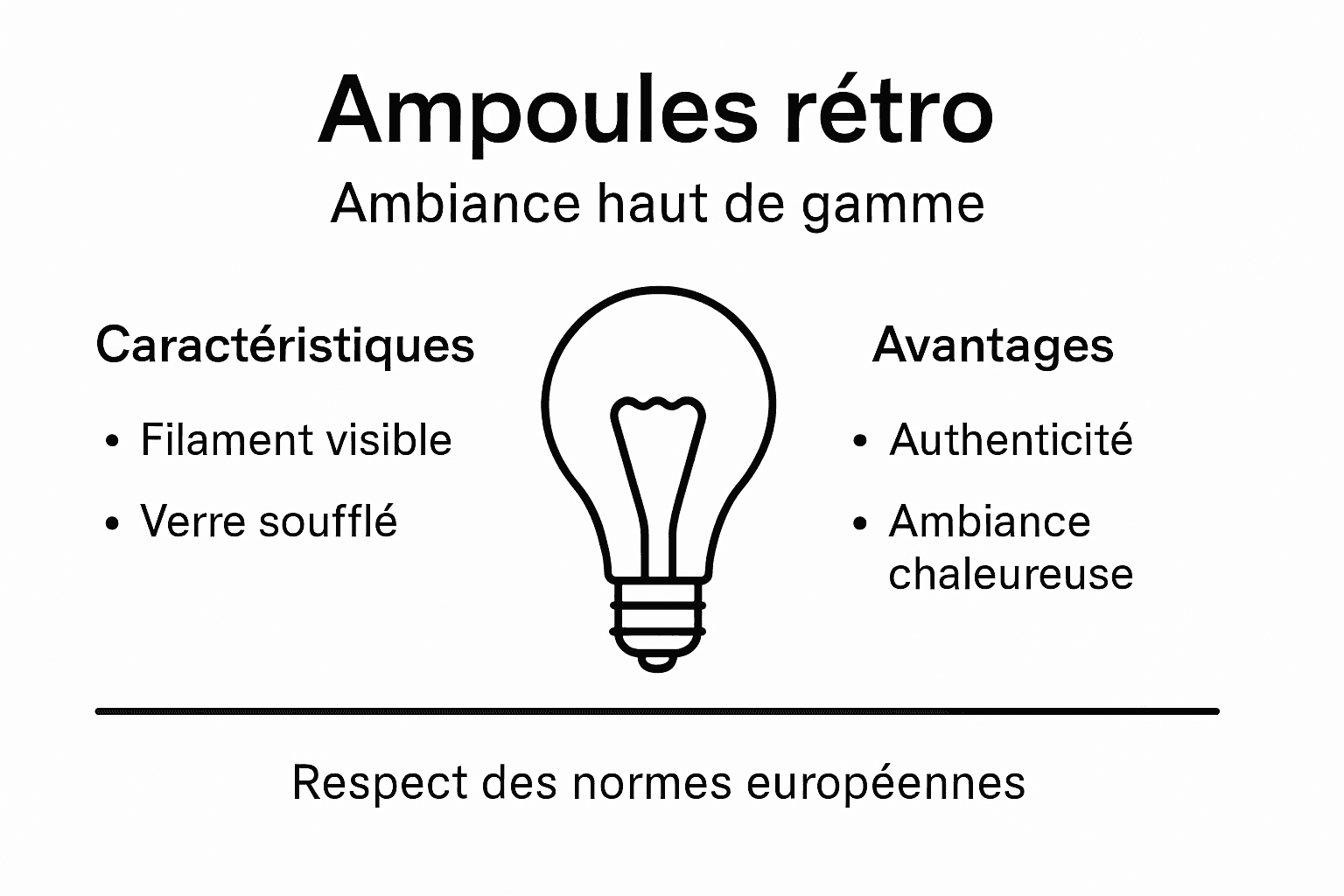Visuel explicatif sur les ampoules vintage : zoom sur leurs spécificités et leurs points forts