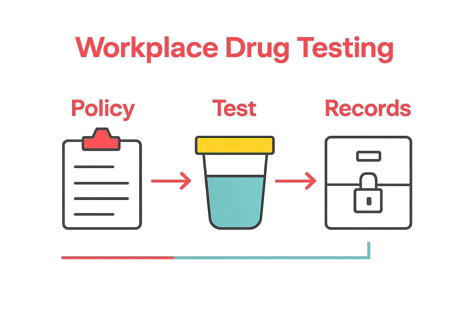Drug testing workflow steps visualized