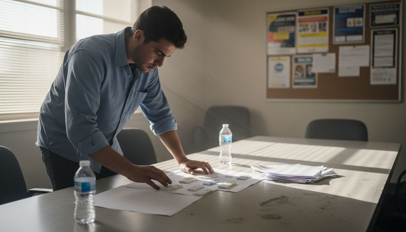 Supervisor comparing dip drug test panels