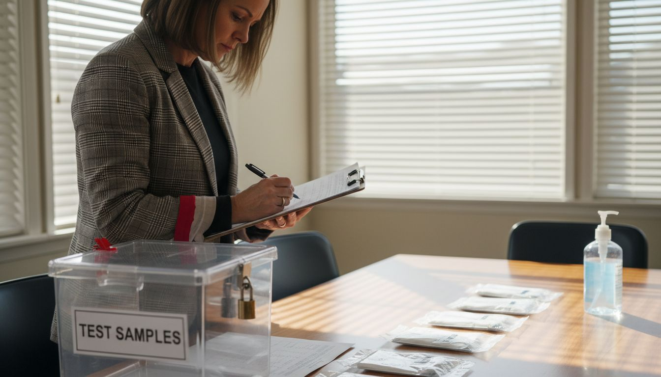 HR supervisor manages workplace drug test collection