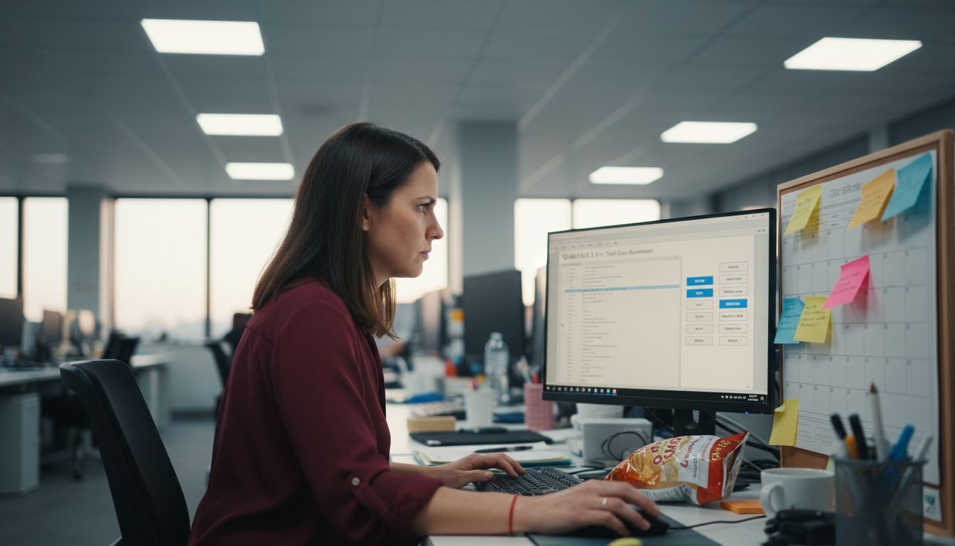 Employee using random testing selection computer