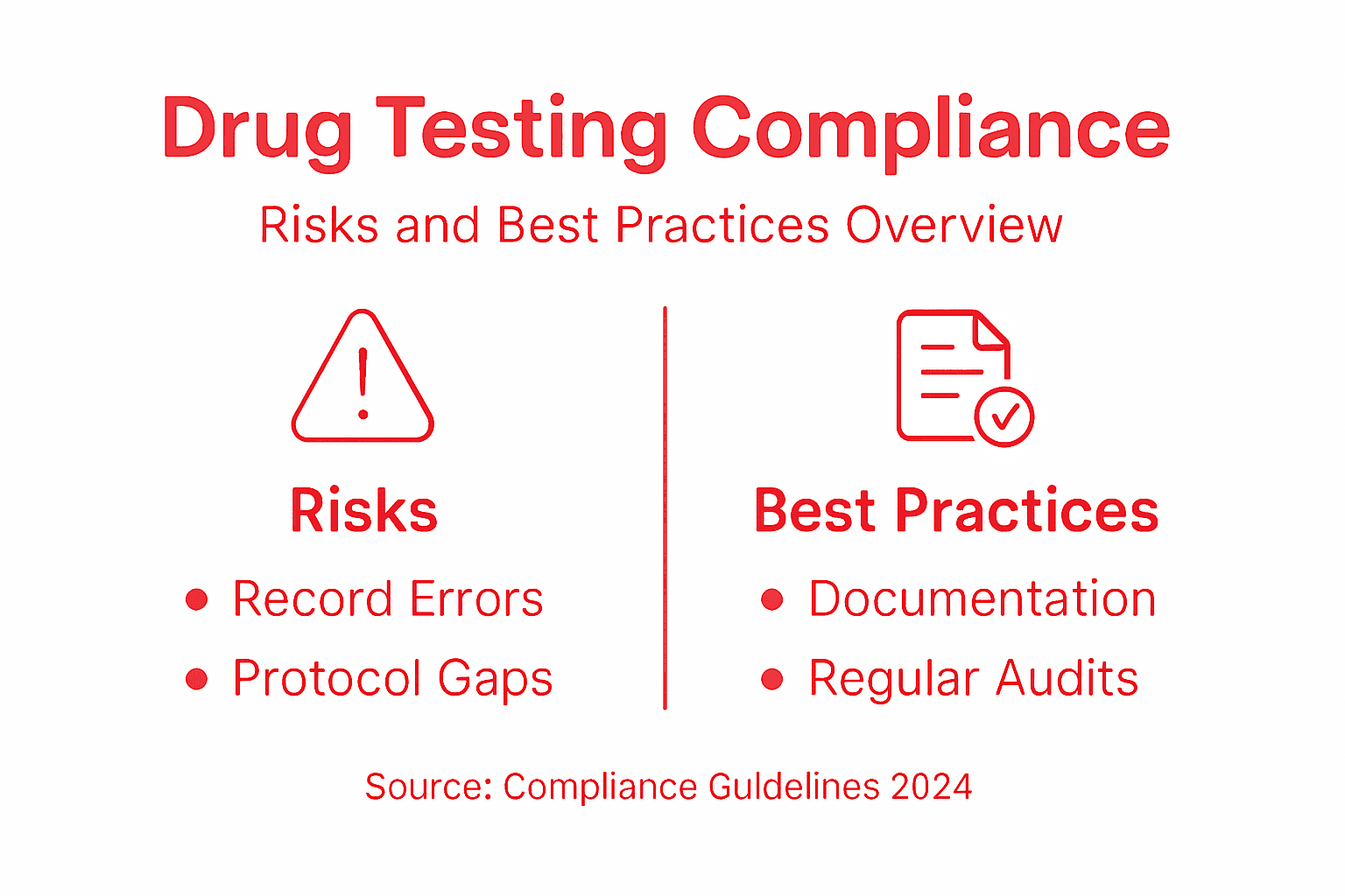 Infographic showing drug testing risks and best practices