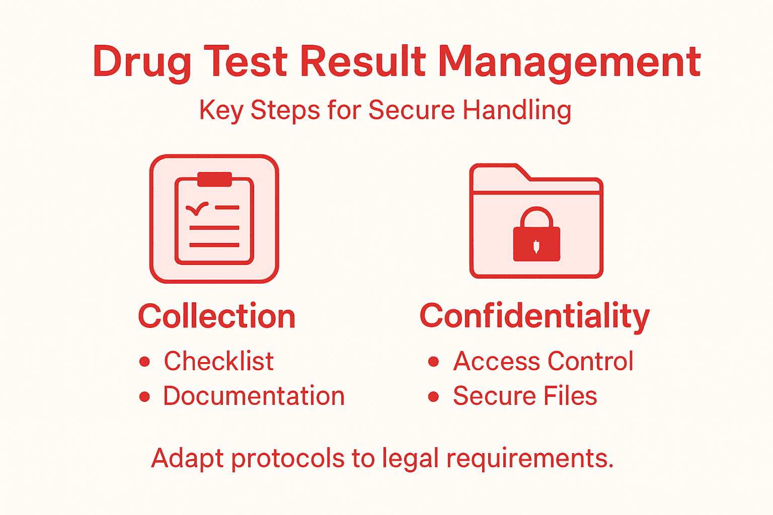 Infographic outlining secure drug test management steps