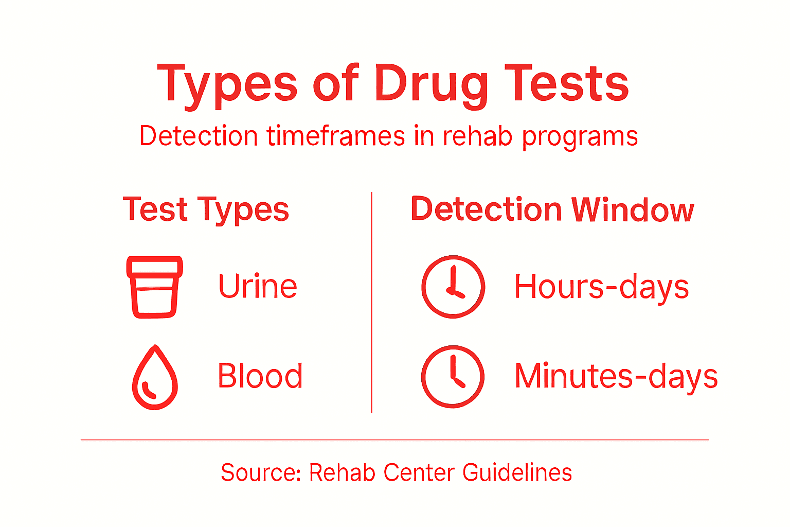 Infographic outlines drug test types and windows