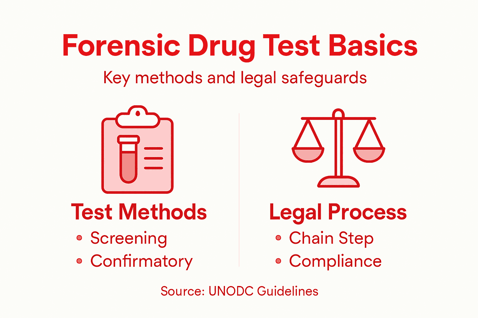 Infographic of drug testing and legal procedures