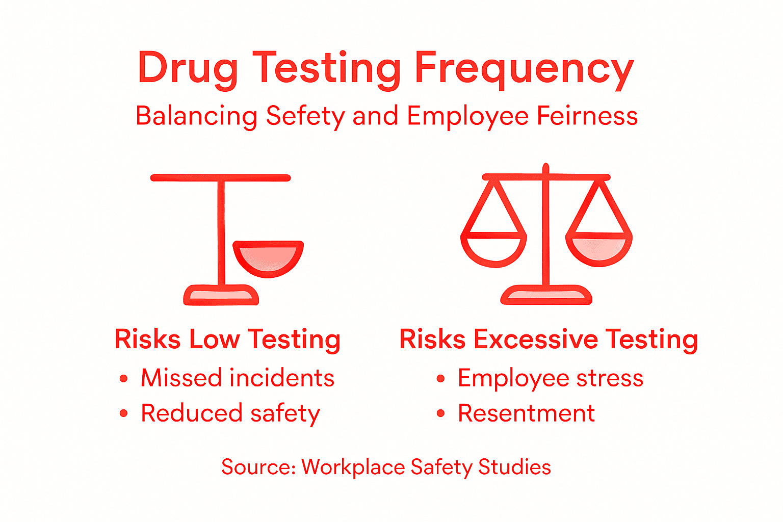 Infographic balancing drug testing safety and fairness