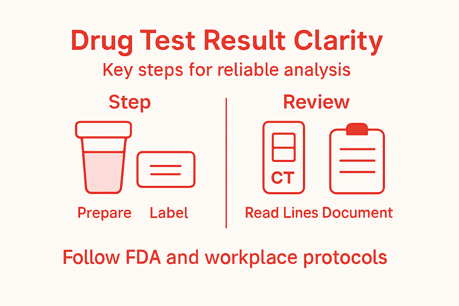 Steps to analyze drug test results infographic