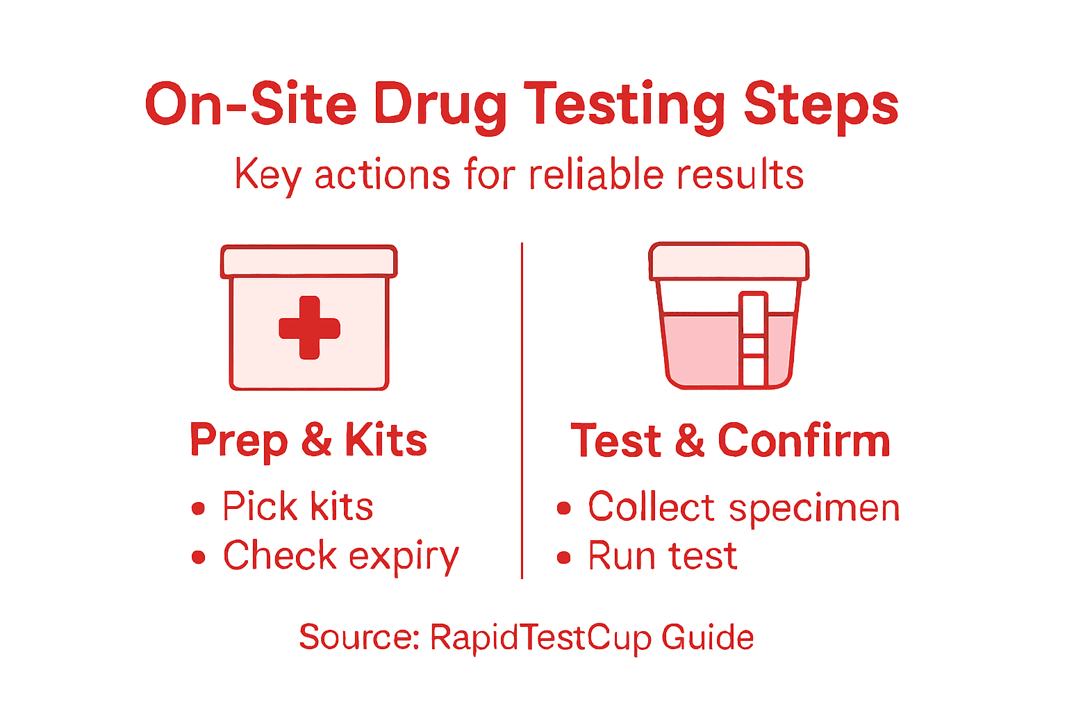 Infographic summarizing drug testing process