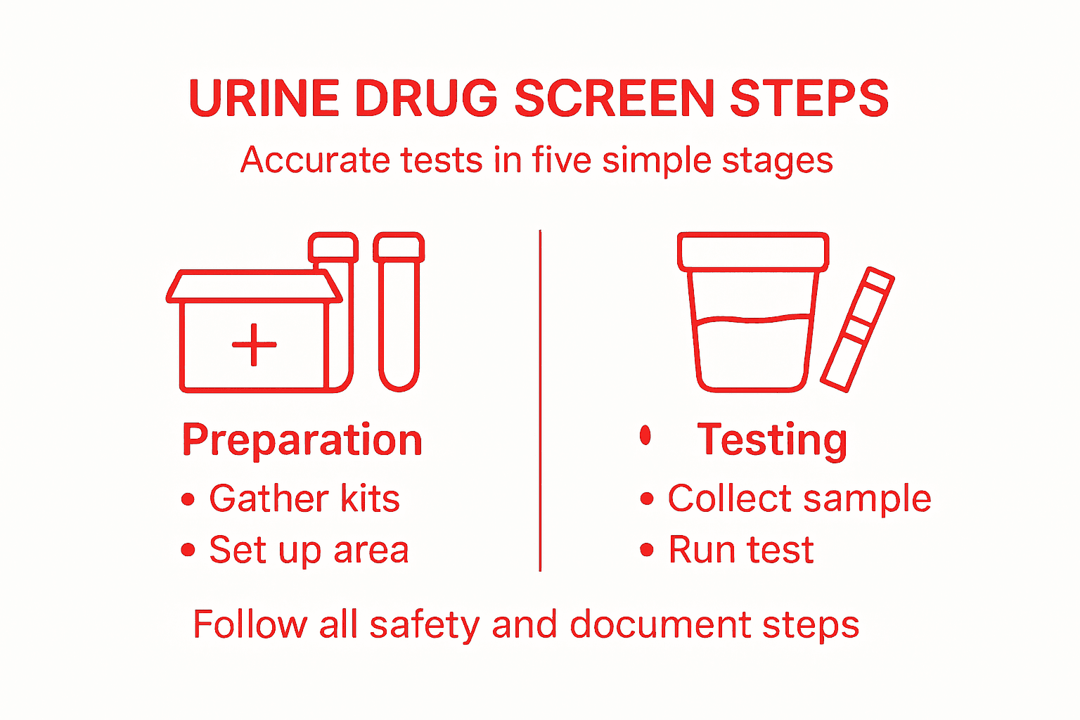 Infographic on five urine drug screen steps