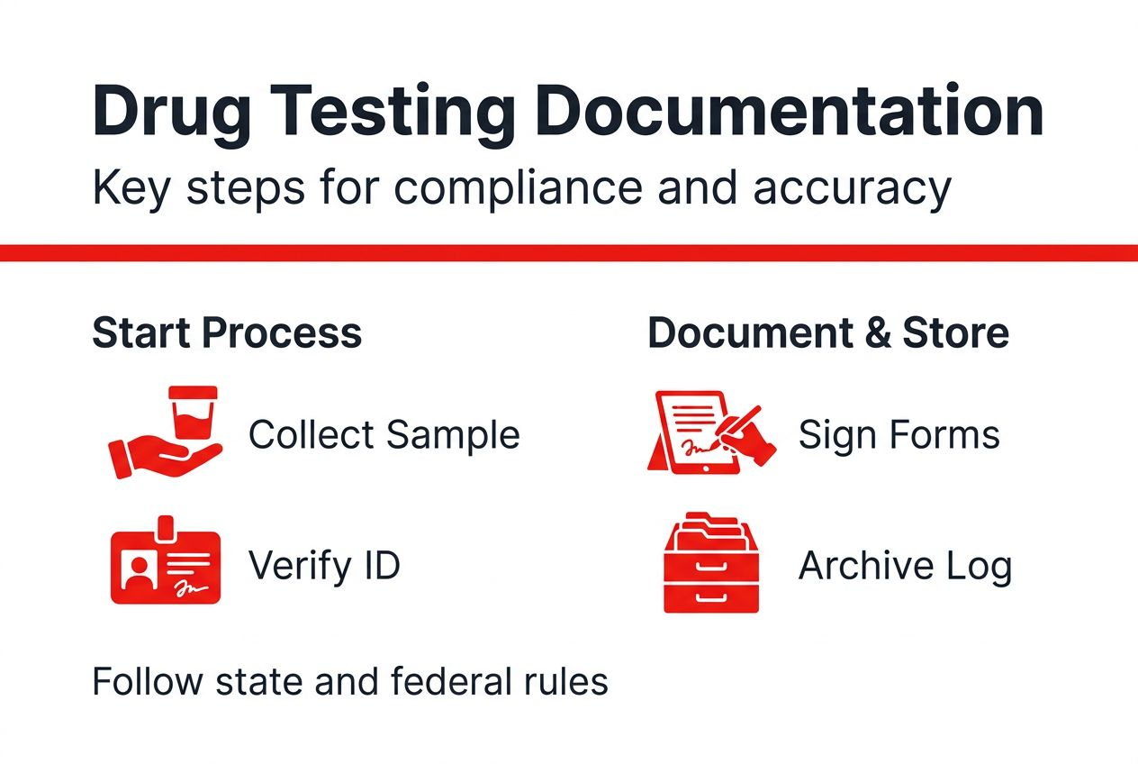 Infographic showing drug testing documentation steps