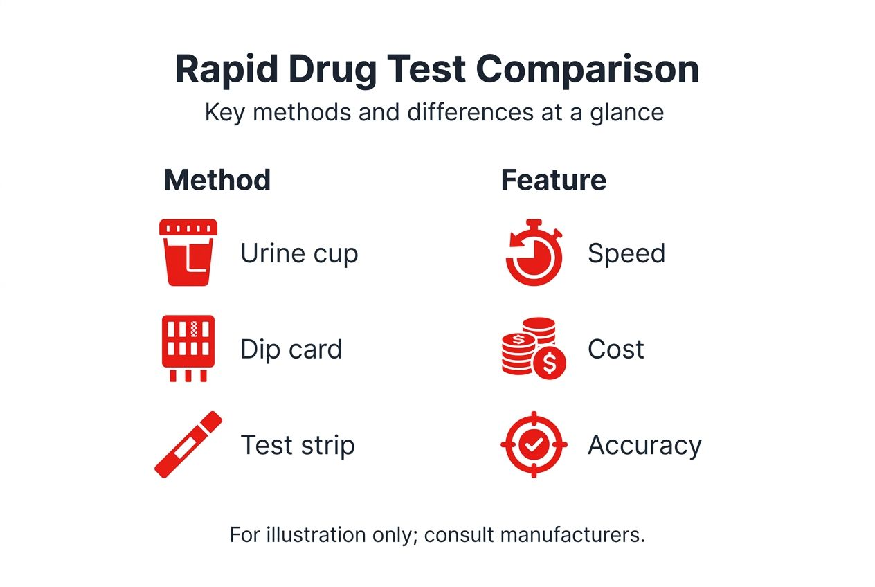 Infographic comparing rapid drug testing methods