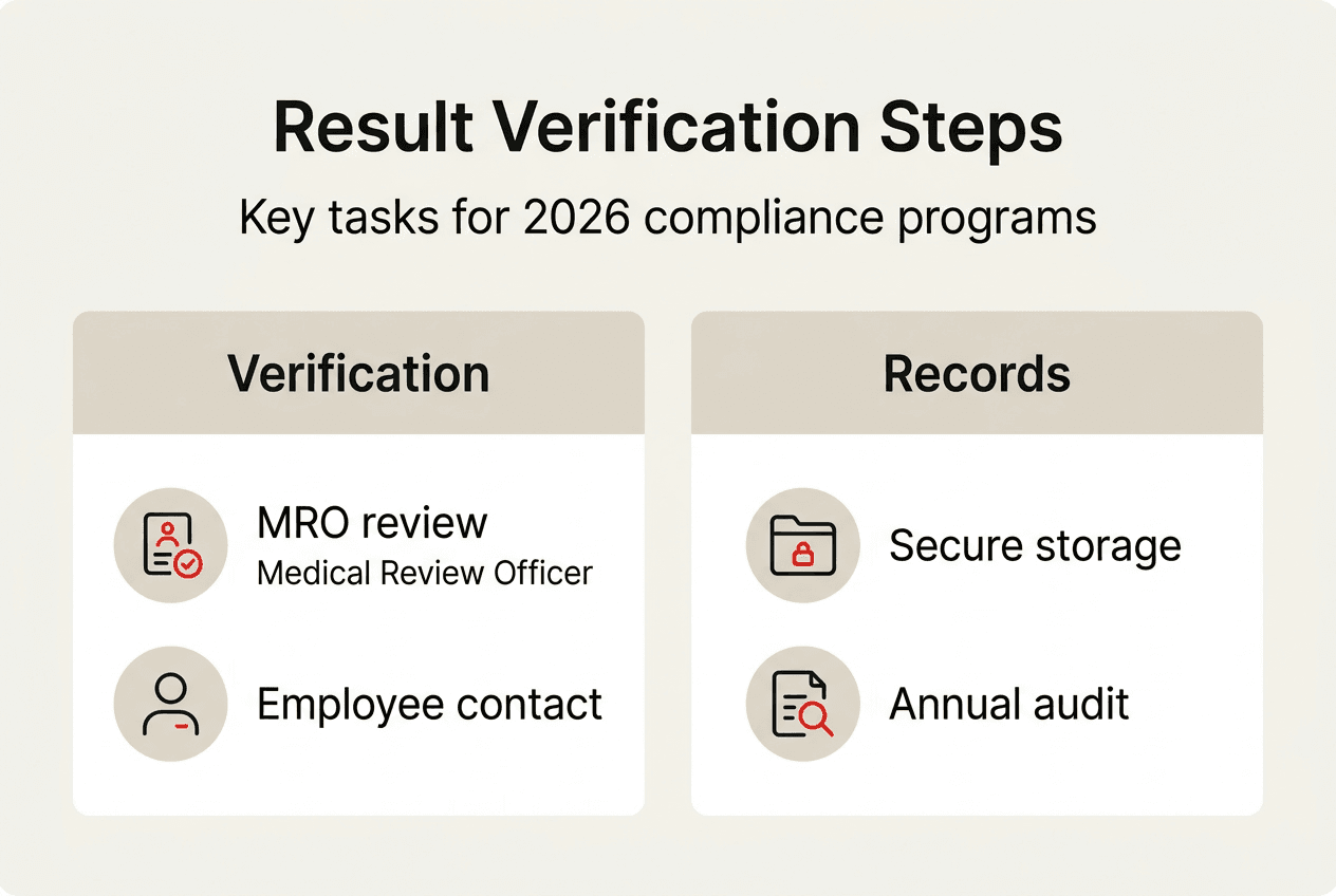 Infographic outlining compliance recordkeeping and results