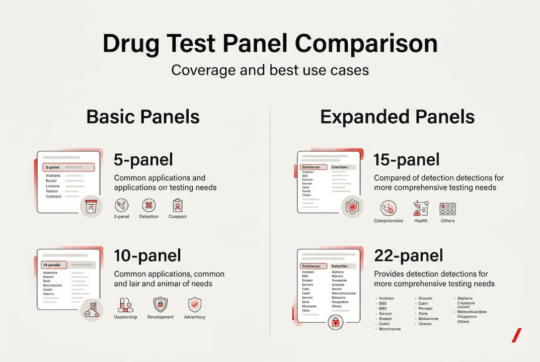 Infographic comparing drug test panel types
