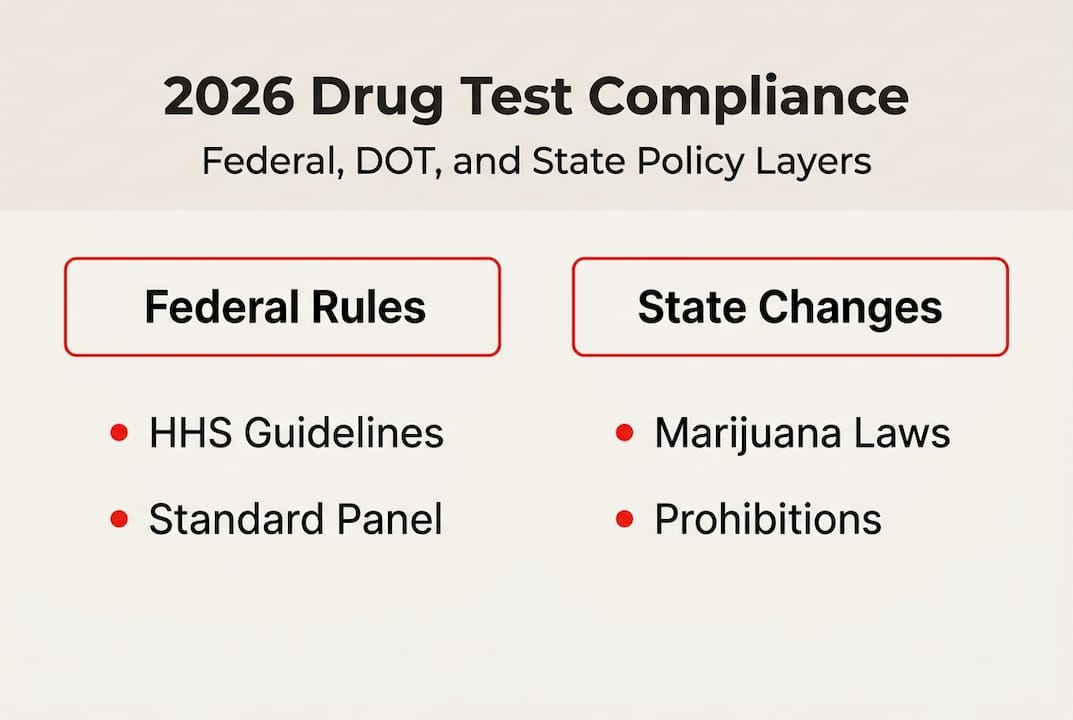 Infographic showing drug test compliance layers