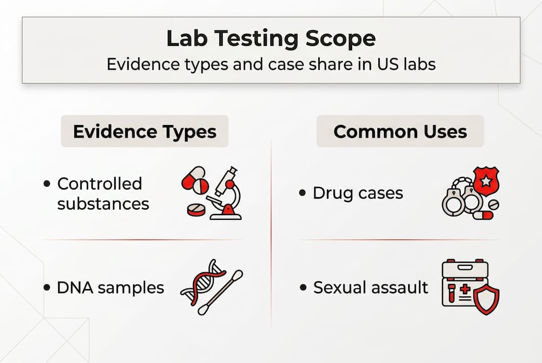 Infographic showing lab evidence types and uses