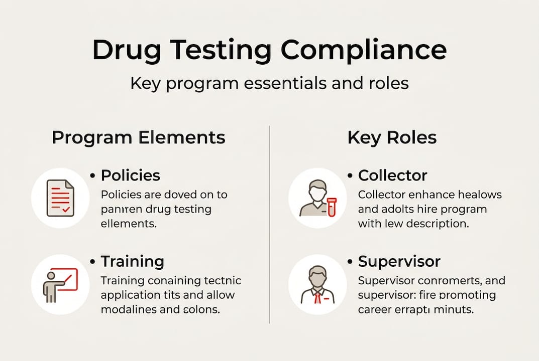 Infographic showing drug testing compliance essentials