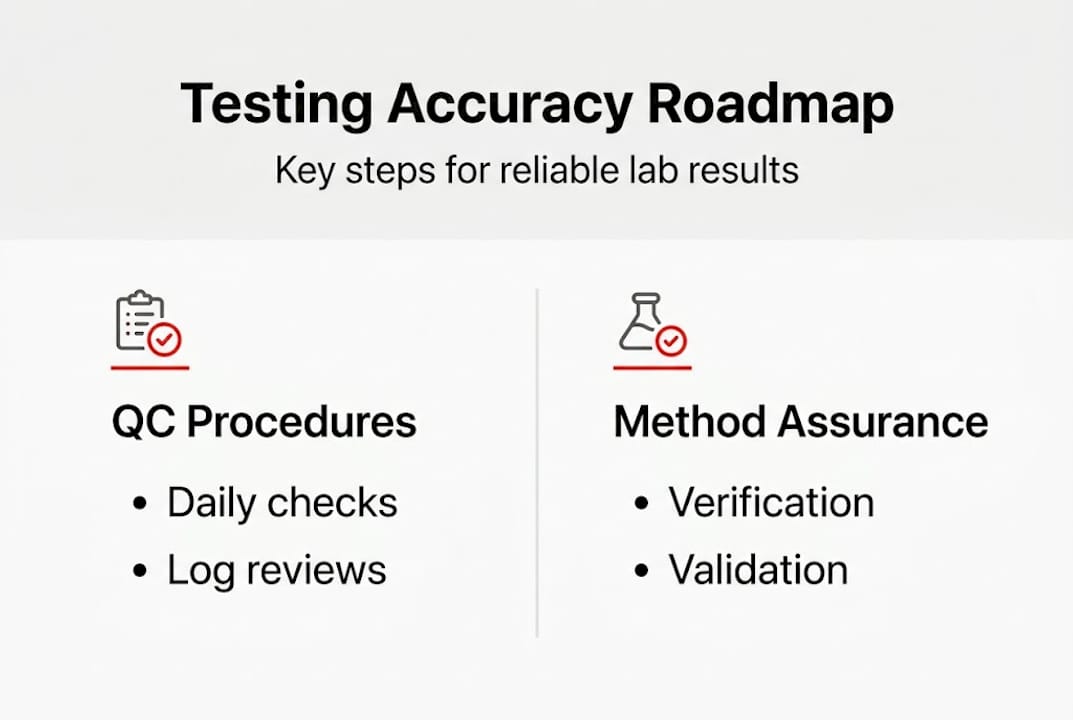 Infographic on key steps to lab testing accuracy