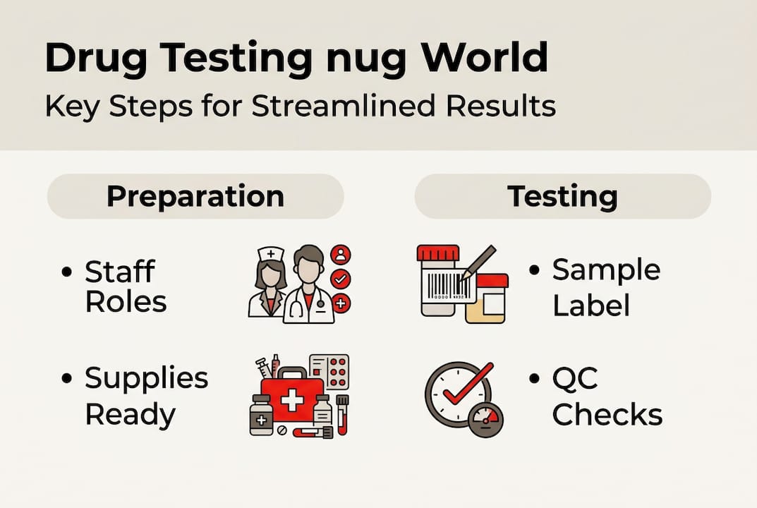 Infographic showing streamlined drug testing workflow