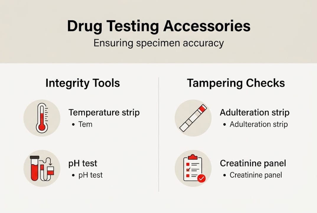 Infographic of drug testing accessory functions