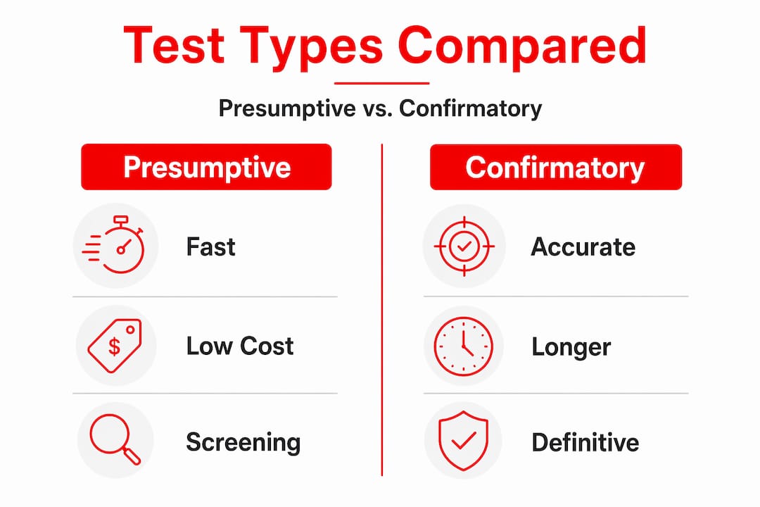 Infographic comparing two drug testing types