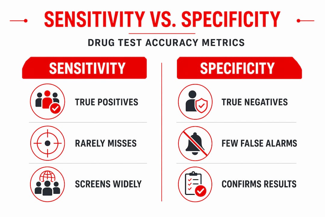 Infographic comparing sensitivity and specificity categories