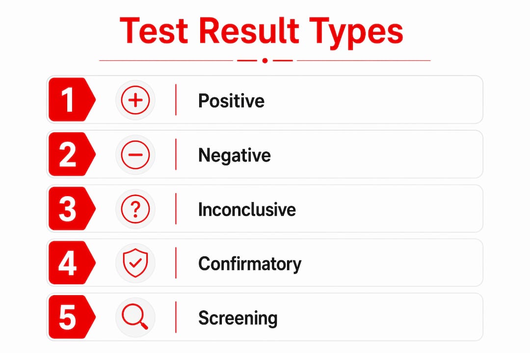 Infographic illustrating drug test result categories