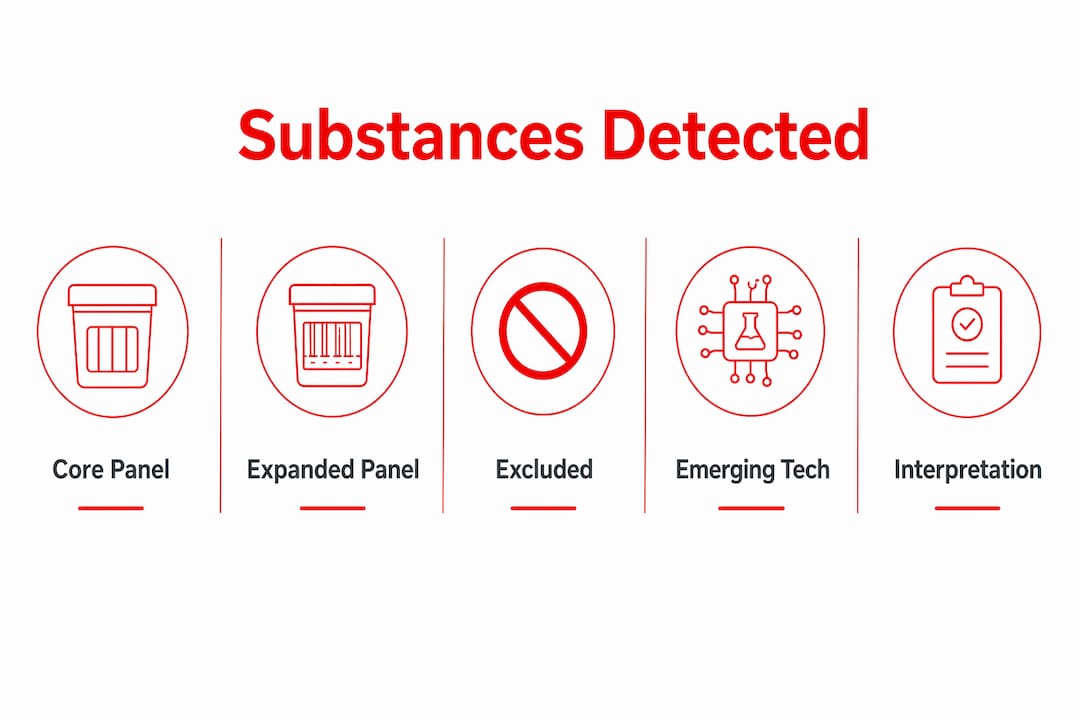 Infographic showing hierarchy of substances detected in drug tests