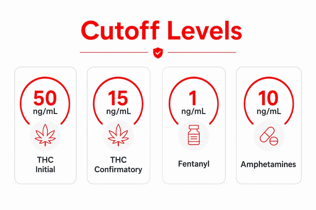 Infographic showing key drug cutoff levels