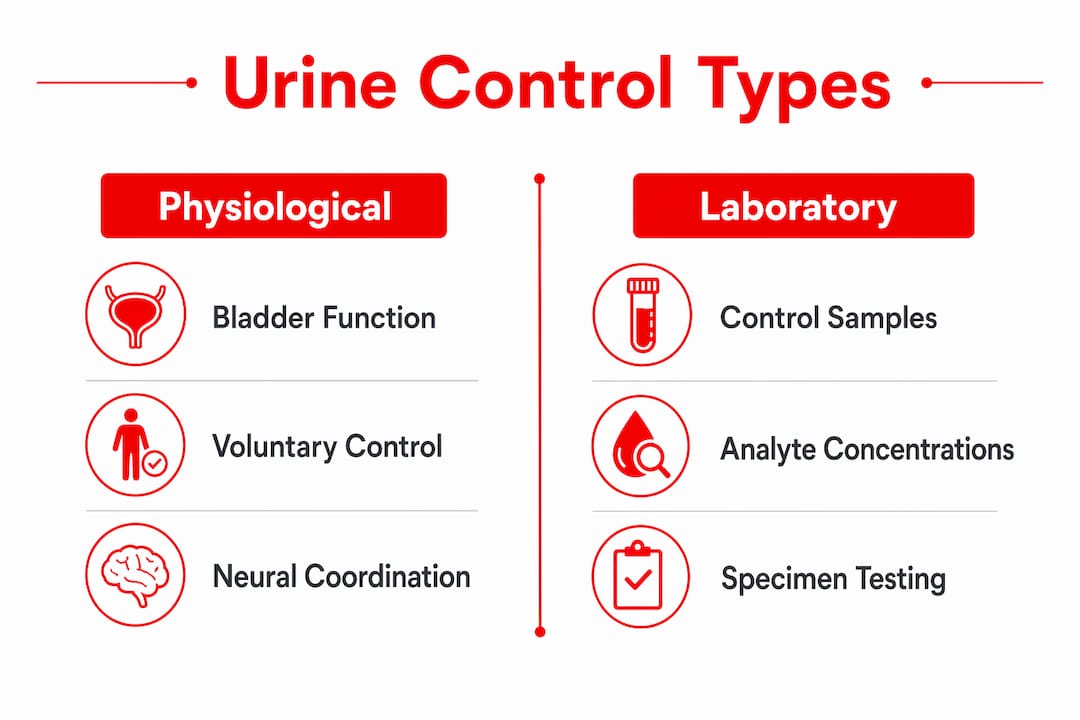 Infographic comparing physiological and lab urine control