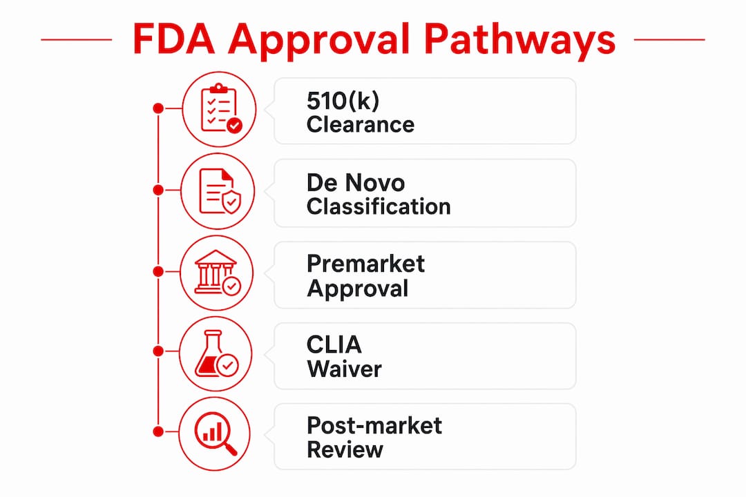 Infographic showing FDA test approval pathways