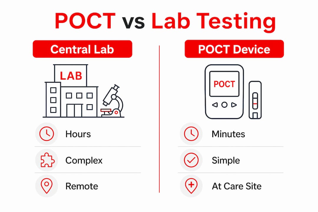 Infographic comparing POCT and laboratory testing