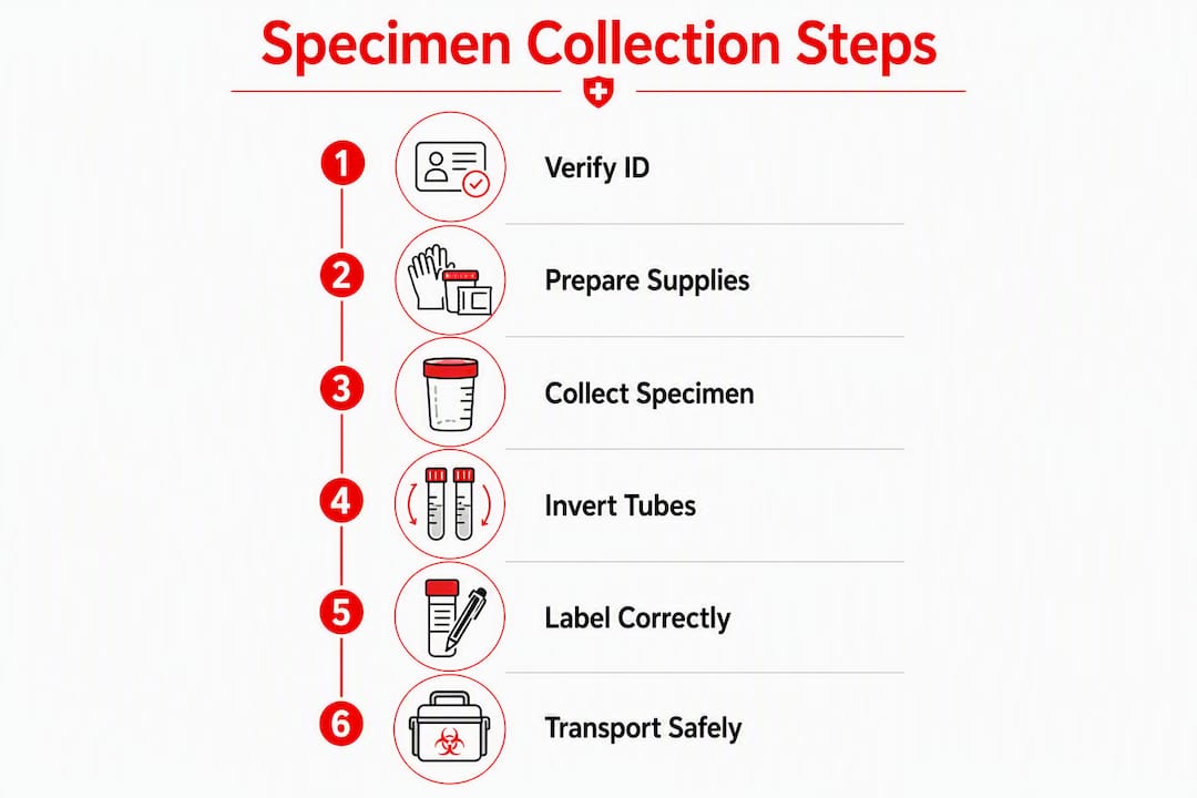 Infographic of specimen collection stepwise process